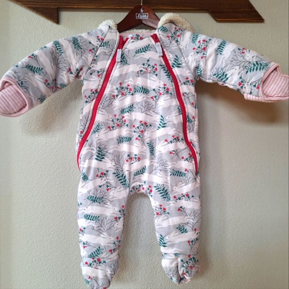 Baby Boden Other - Baby Boden Bunny Print Double Zip Hooded Cozy Suit Size 6-12 months